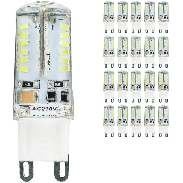 Mengjay 15x 110V G9 Base 58 LED Light Bulb Lamp SMD 3014 4.5 Watt Cold White Not dimmable Equivalent to 30W Incandescent Bulb Replacement 